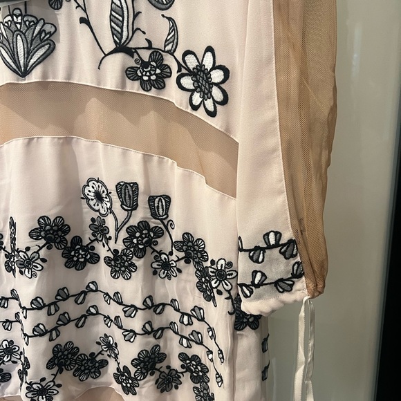 For Love and Lemons UNICORN piece BNWT cream & black mesh embroidered maxi dress - Picture 6 of 11